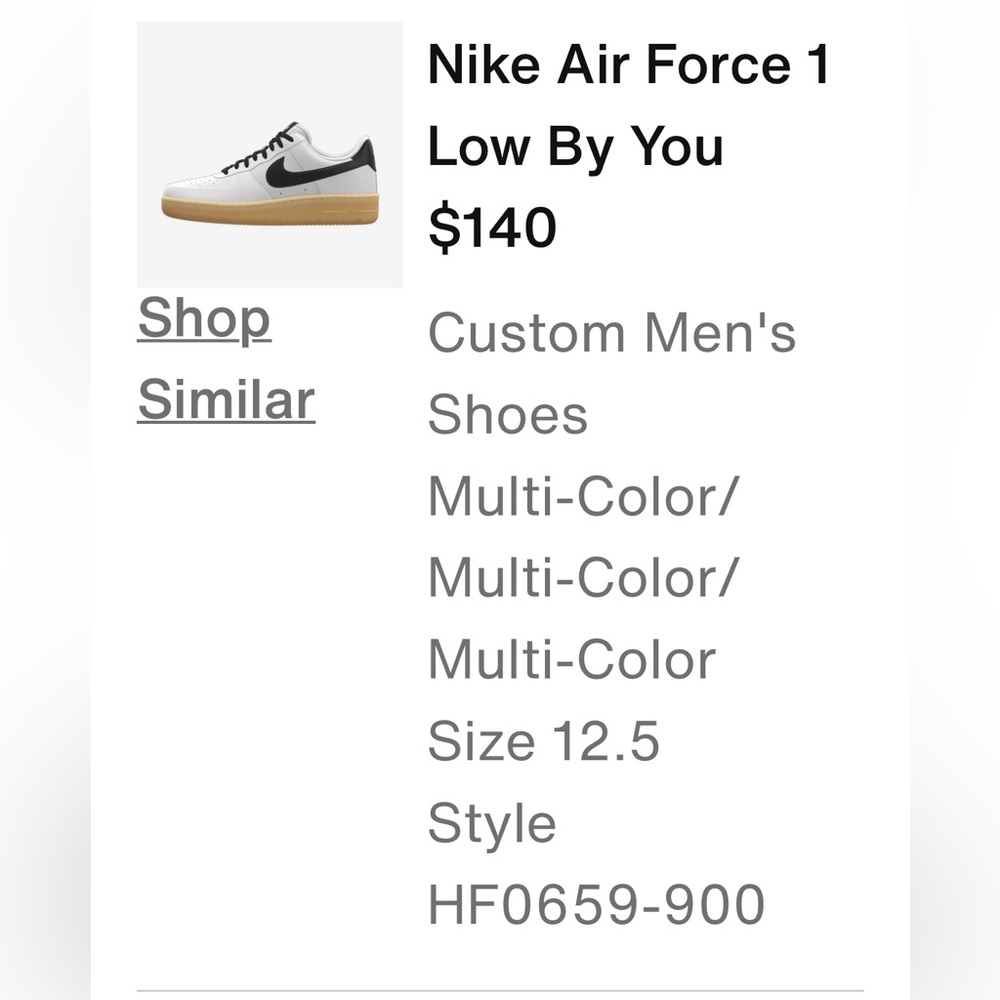 Brand new-Nike Air Force 1 Low Custom Black and White